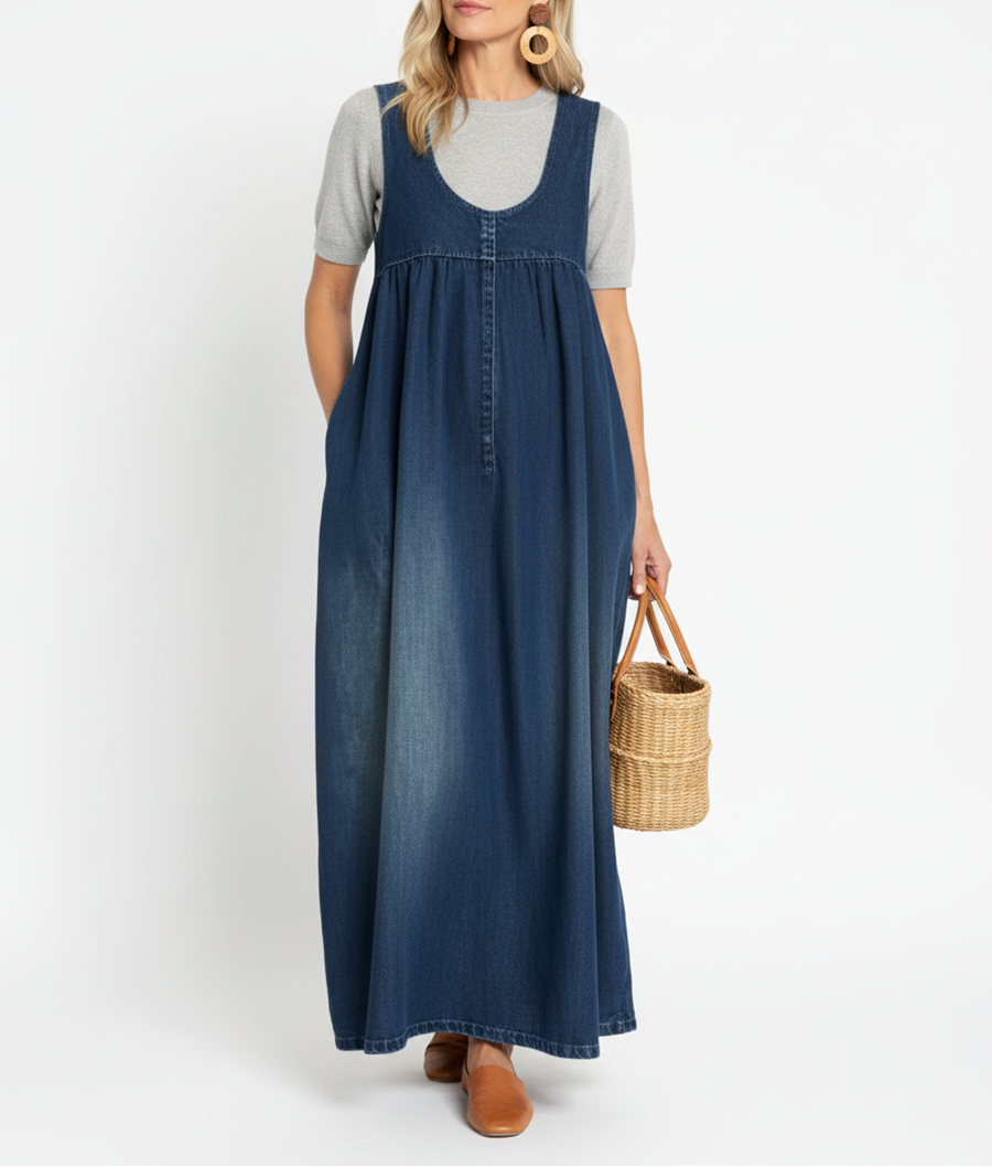Saylor | Soft Denim Maxi Dress