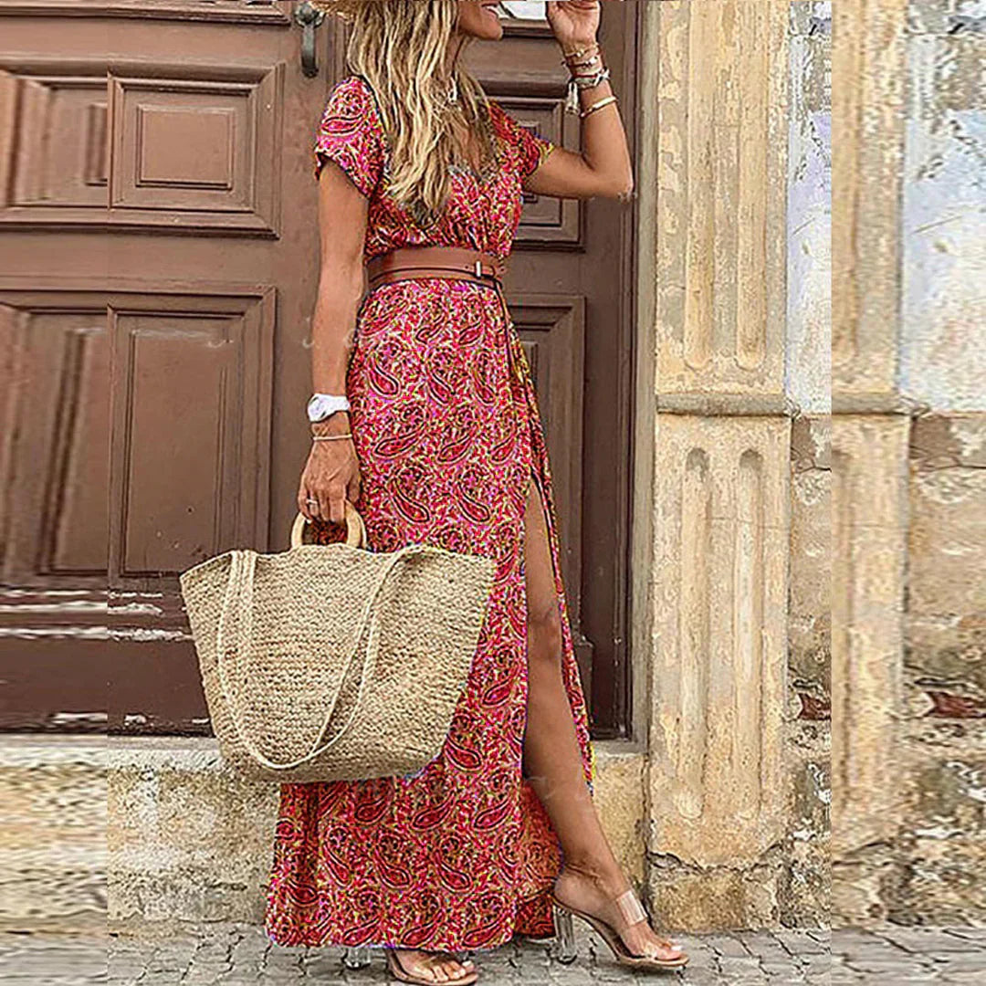 Gelay | Airy Boho Maxi Dress With Matching Belt