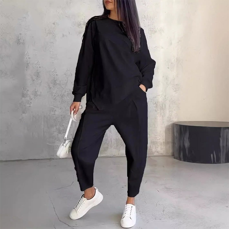 Claire | Long Sleeve Asymmetrical Hem Lounge Set