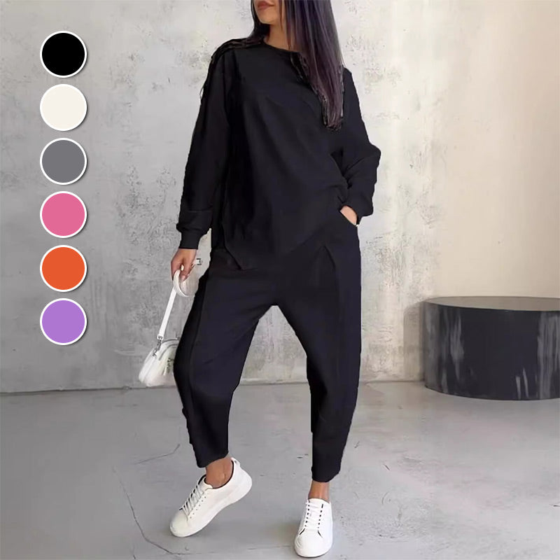 Claire | Long Sleeve Asymmetrical Hem Lounge Set