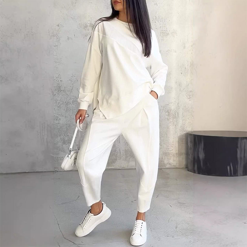 Claire | Long Sleeve Asymmetrical Hem Lounge Set