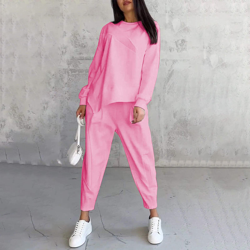 Claire | Long Sleeve Asymmetrical Hem Lounge Set