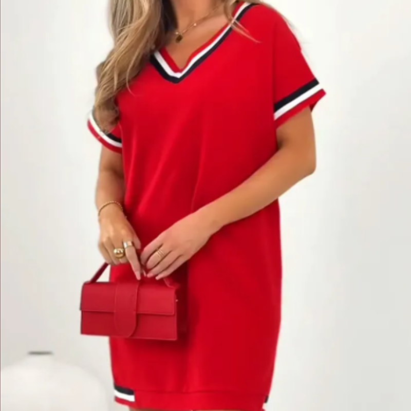 Marisa | V-Neck Colorblock Midi Dress