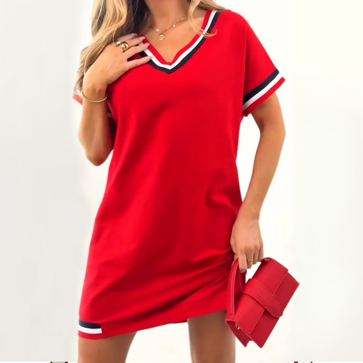 Marisa | V-Neck Colorblock Midi Dress