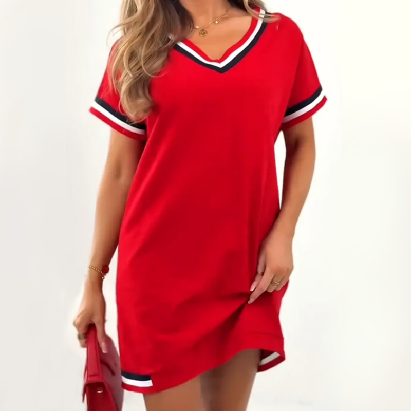 Marisa | V-Neck Colorblock Midi Dress