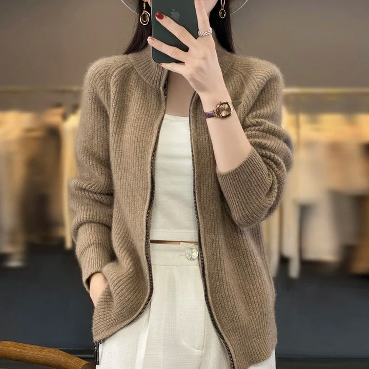 Vela | Pure Wool Zipper Cardigan