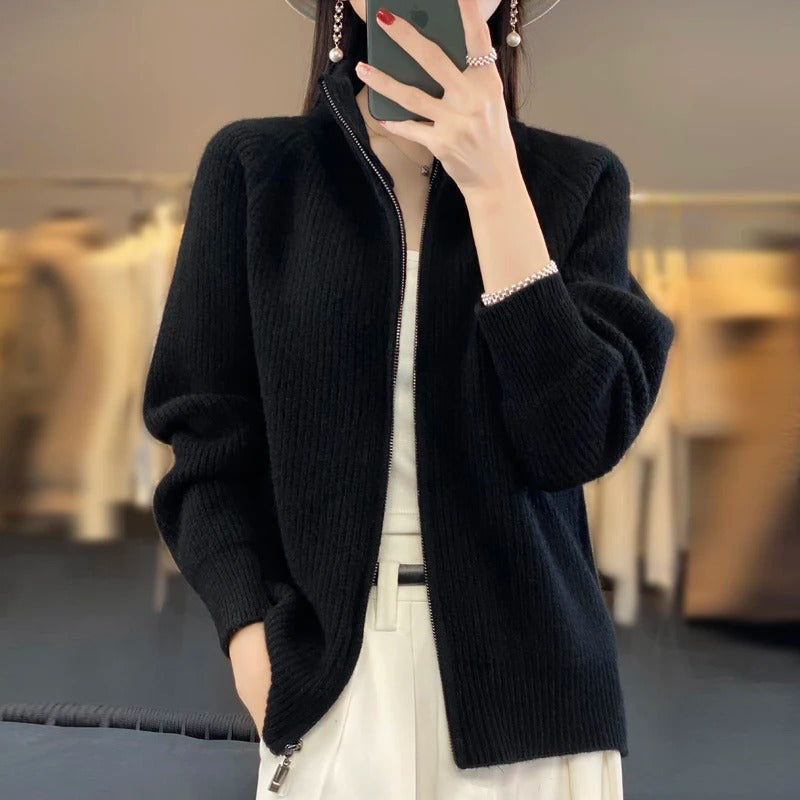Vela | Pure Wool Zipper Cardigan