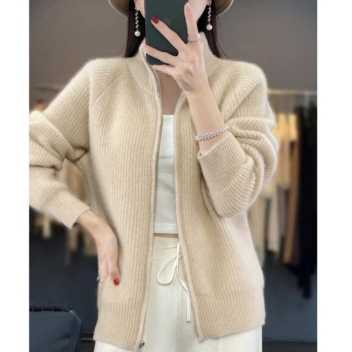 Vela | Pure Wool Zipper Cardigan