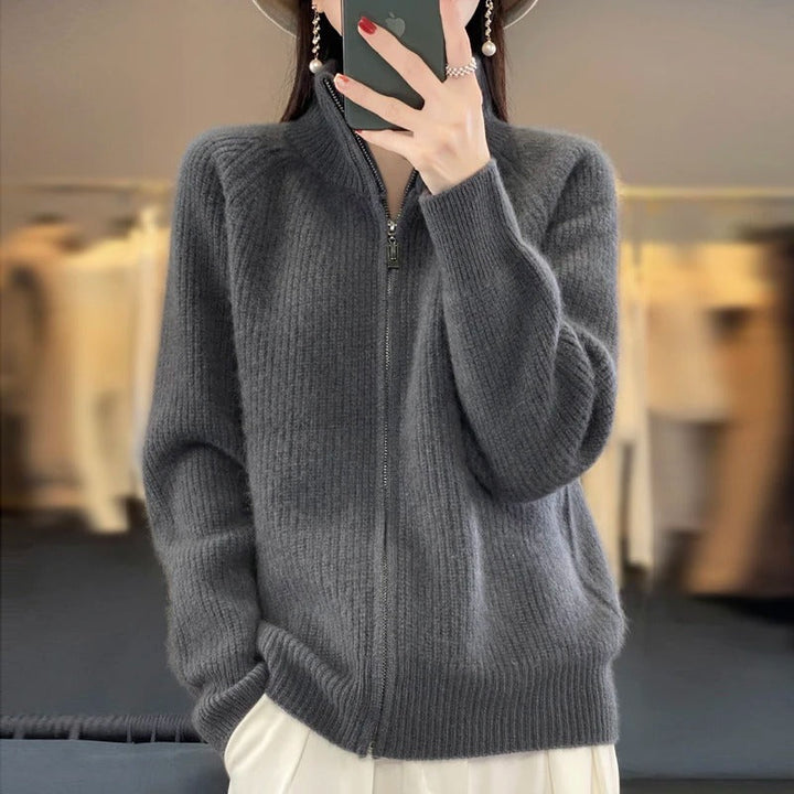 Vela | Pure Wool Zipper Cardigan