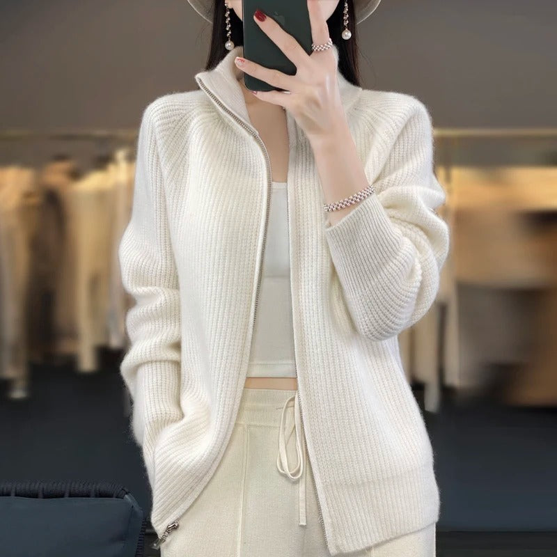 Vela | Pure Wool Zipper Cardigan
